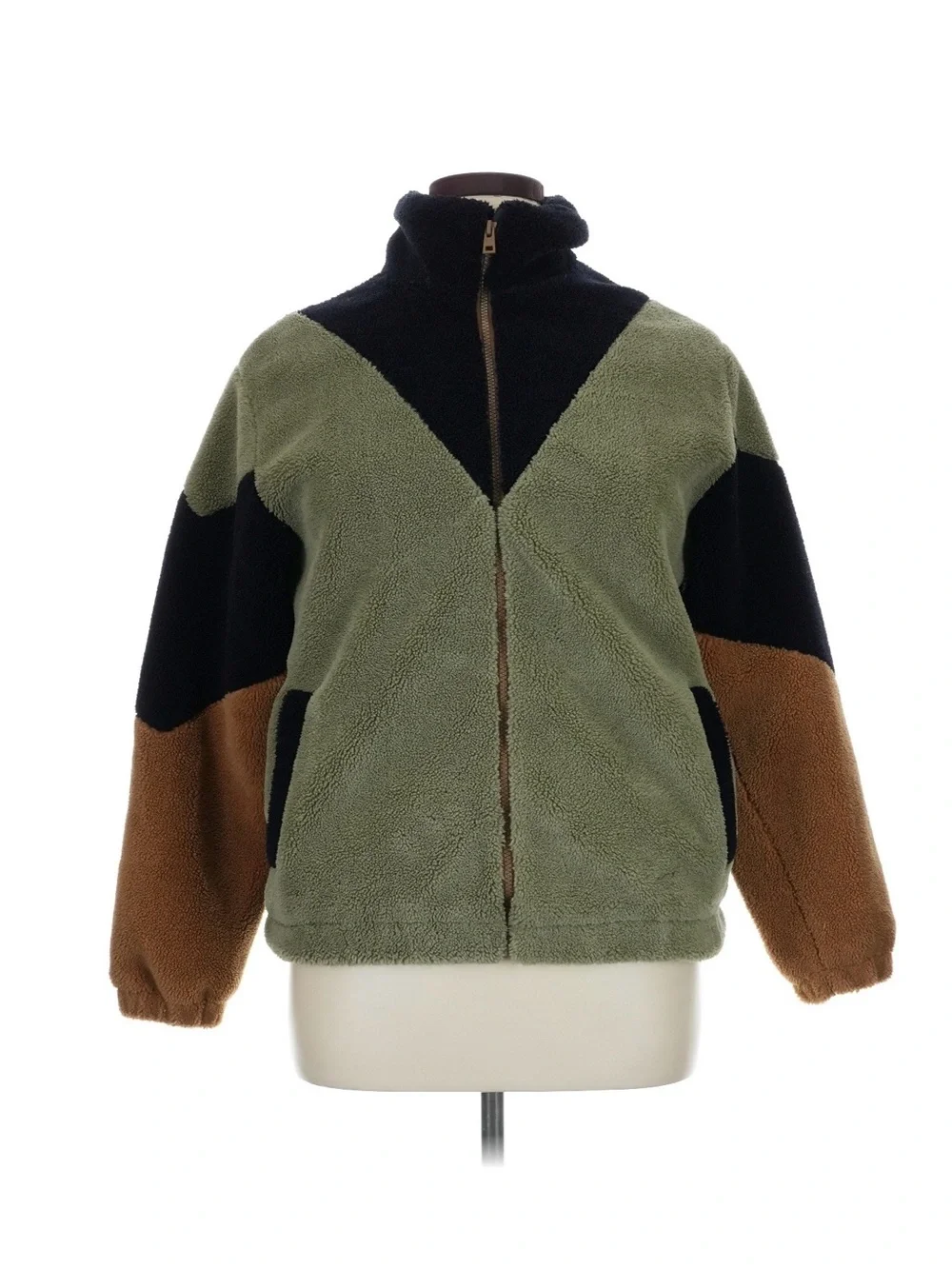 NWT! Zara Colorblock Full Zip Fleece Jacket. Size Women’s Small/Kids Age 13/14.